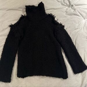 IRO Black Textured Turtleneck Sweater